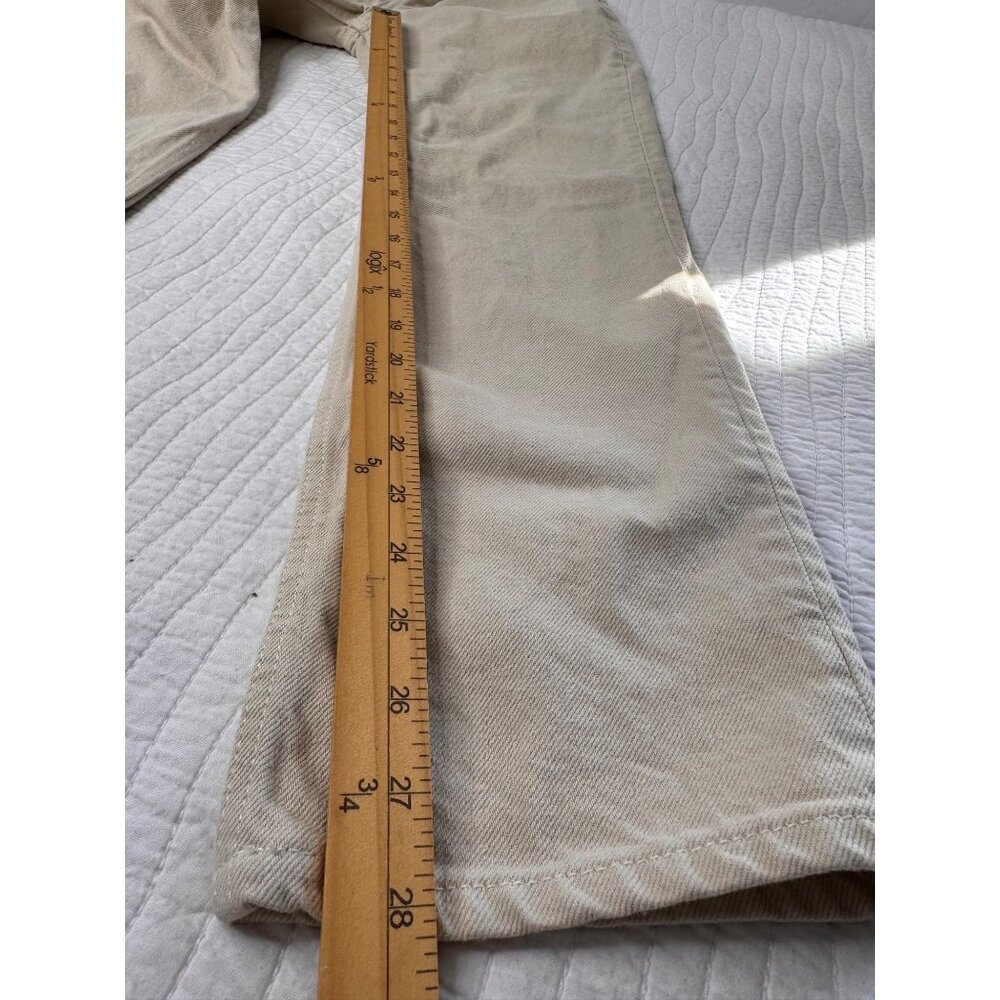 Reformation Cynthia Belted High Rise Straight Casual Jeans SZ 27 Beige Cotton - Picture 6 of 9